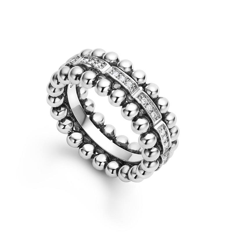 Lagos Caviar Beaded Diamond Ring