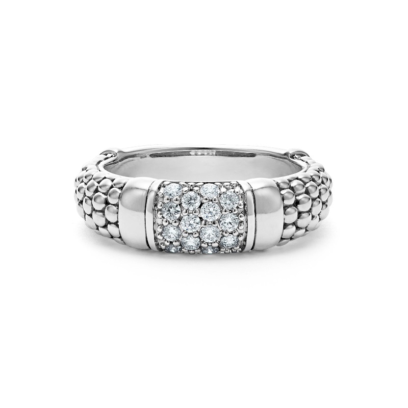 Lagos Signature Caviar 6mm Diamond Ring