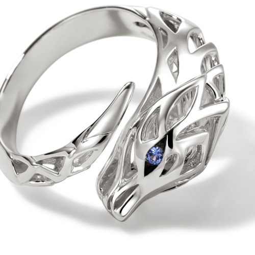 John Hardy Naga Bypass Ring with Blue Sapphires