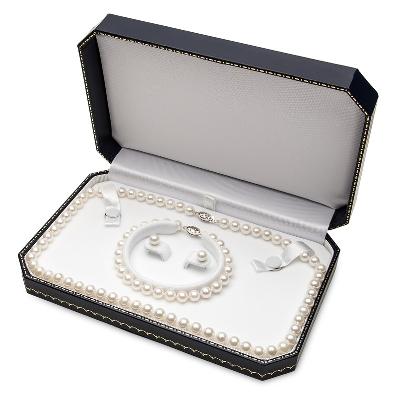 6-6.5mm Akoya Pearl Set with 14K White Gold