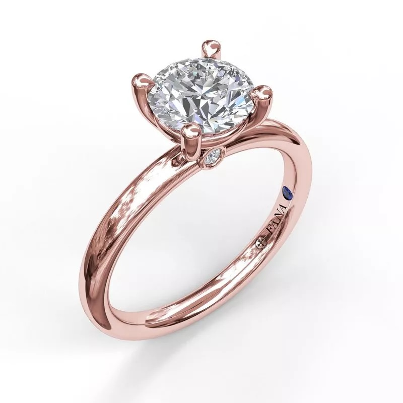 Fana Classic Round Solitaire Engagement Ring in Rose Gold