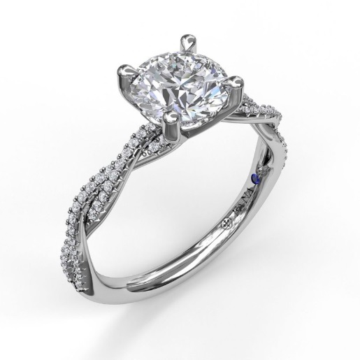 Fana Petite Diamond Twist Engagement Ring