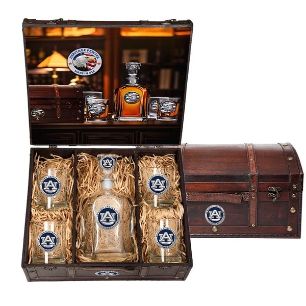 Auburn Tigers Capitol Decanter Chest Set