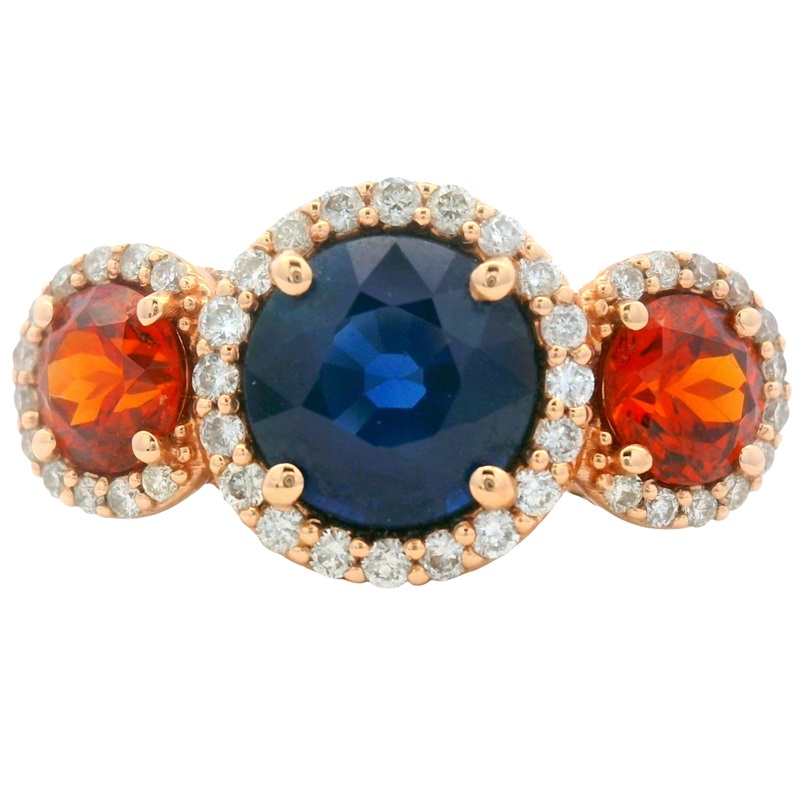 War Eagle Ring with Diamonds in 14K Rose Gold