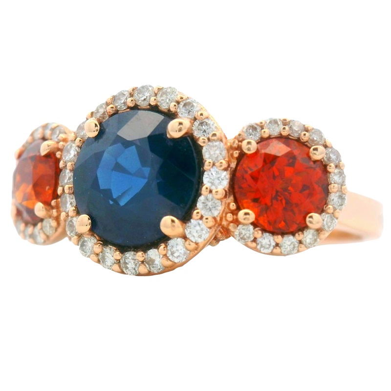 War Eagle Ring with Diamonds in 14K Rose Gold