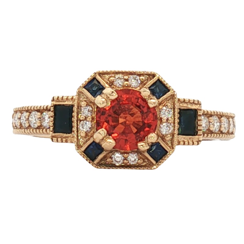Vintage Sapphire and Diamond Spirit Ring