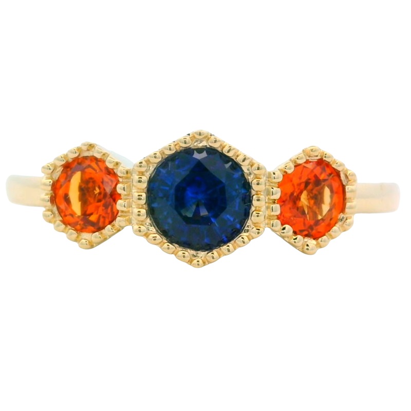 Three Stone Sapphire Spirit Ring