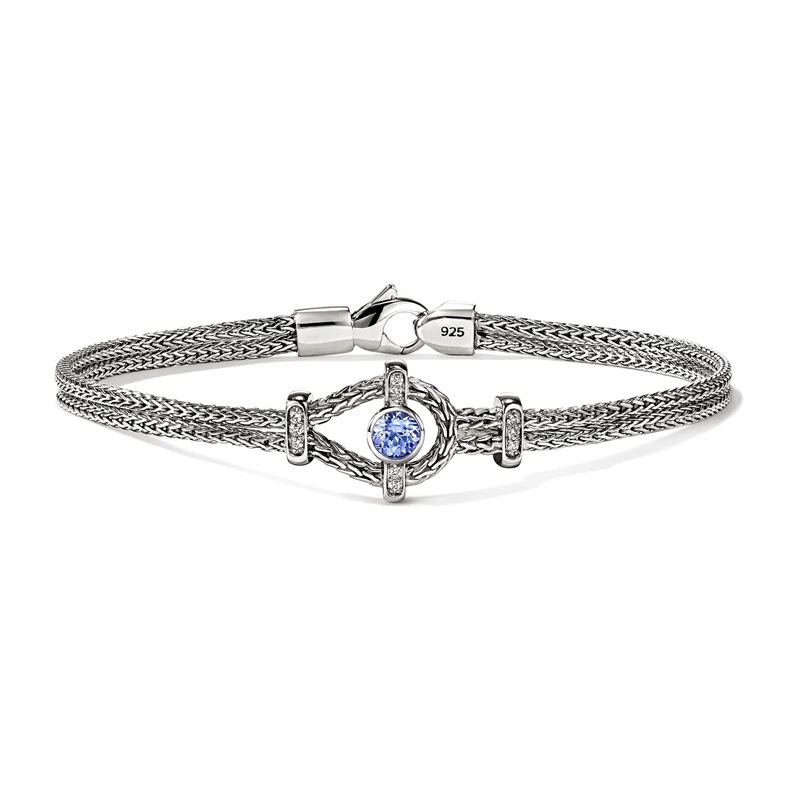 John Hardy 3.6mm Icon Bracelet with Tanzanite and Diamonds