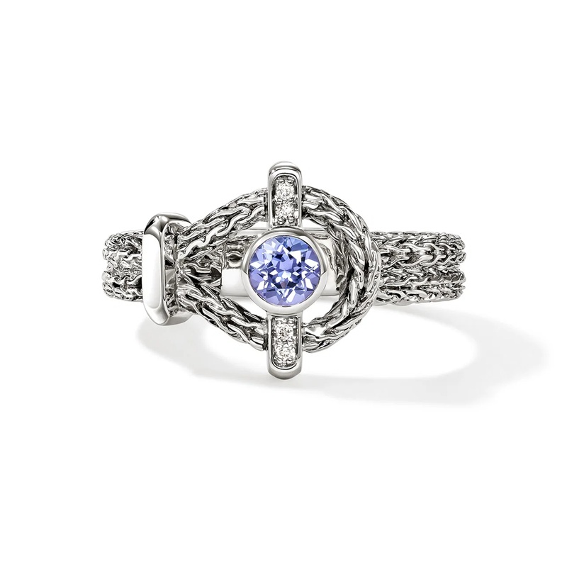 John Hardy Icon Ring with Tanzanite and Diamonds