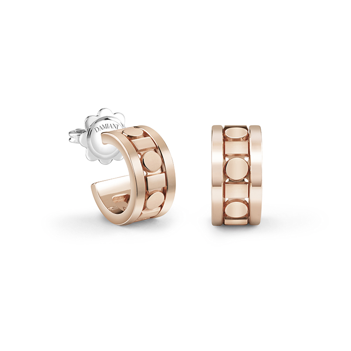 Damiani 18k Pink Gold Belle Epoque Reel Earrings 5.70mm. 