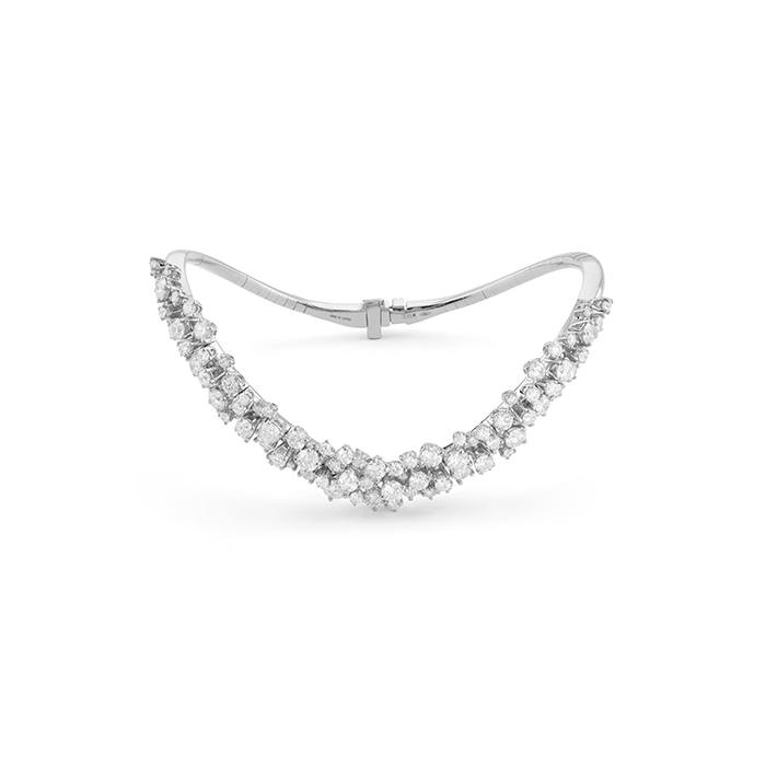 18K WHITE GOLD MIMOSA BRACELET WITH DIAMONDS 16CM GLD-13.20 DIA-3.7590. 