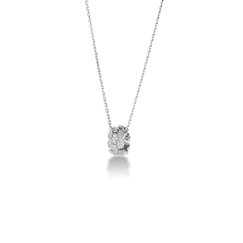 18K WHITE GOLD COBRA DIAMOND NECKLACE DIA-1.10. 