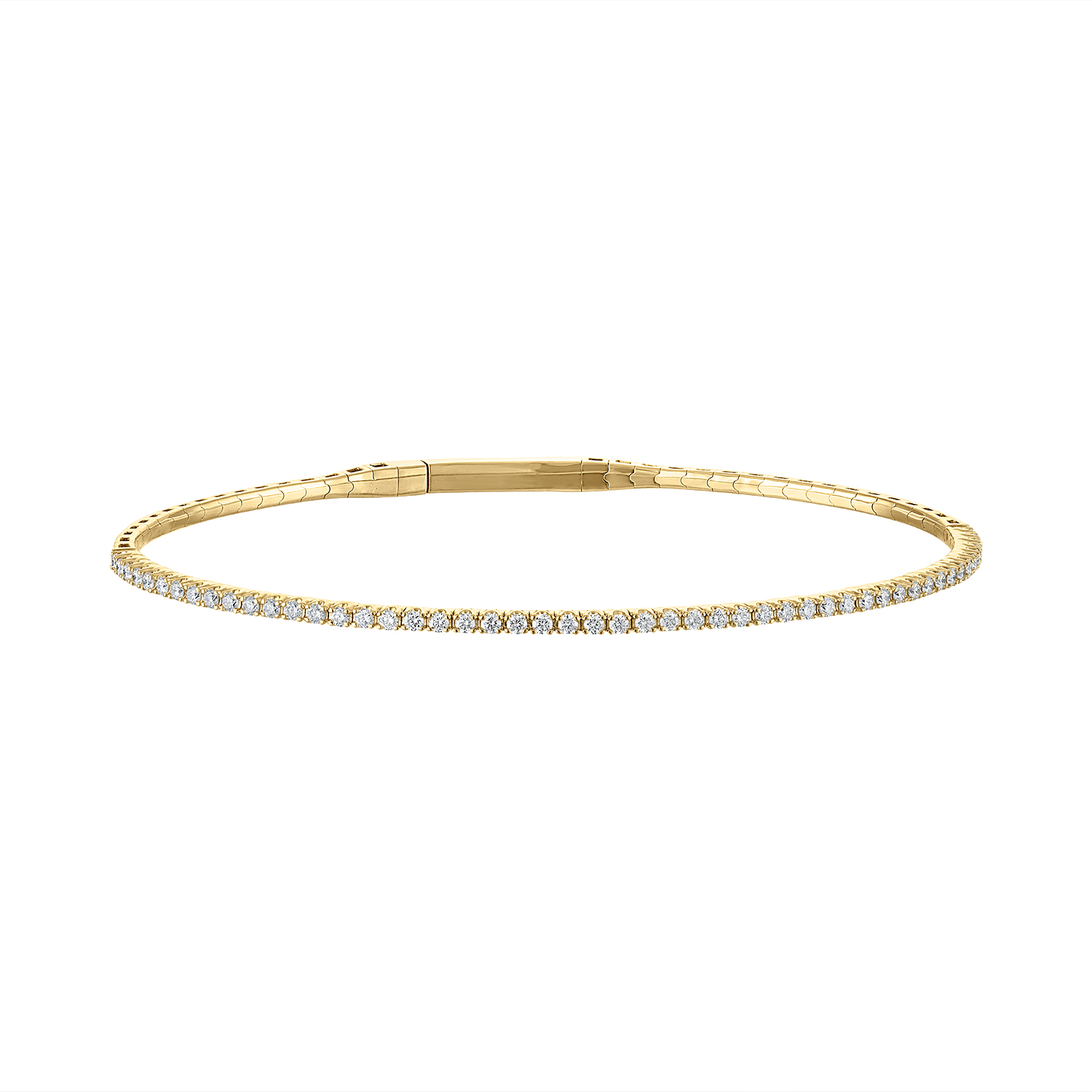 The Broad Street 14k Yellow Gold and Diamond Flexi Bangle. 0.55ctw