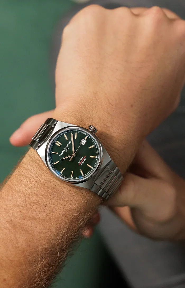 39mm Highlife Automatic COSC Men's Stainless Steel Watch with Green Dial