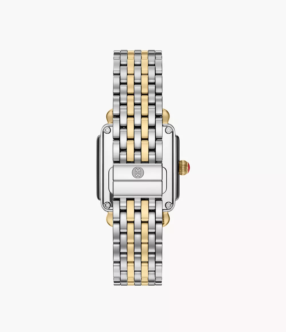 Deco Madison Mid Diamond Two-Tone 18K Yellow Gold-Plated and Stainless Steel  with Chocolate Brown MOP Dial