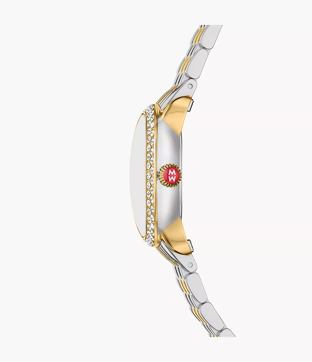 Serein Oval Diamond Two-Tone 18K Gold-Plated Watch