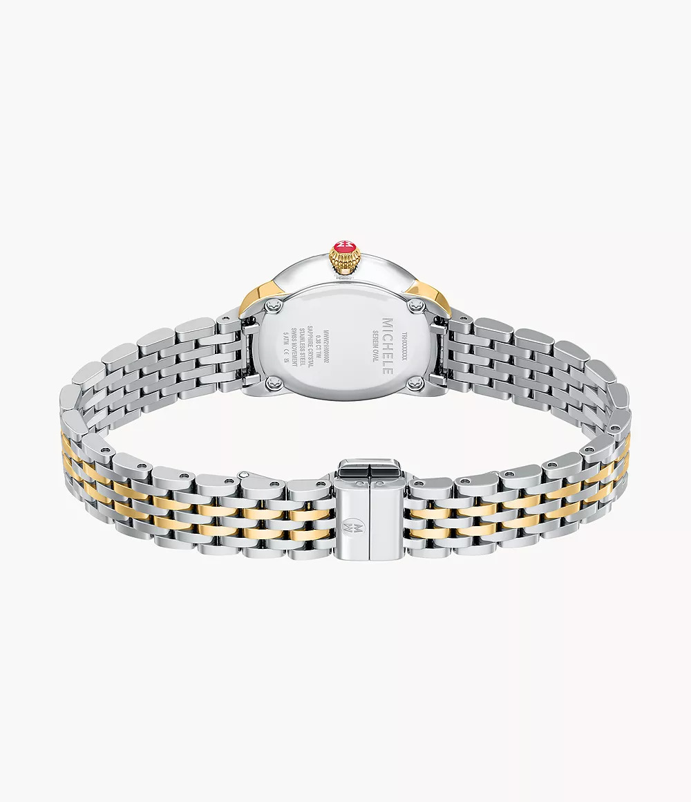 Serein Oval Diamond Two-Tone 18K Gold-Plated Watch