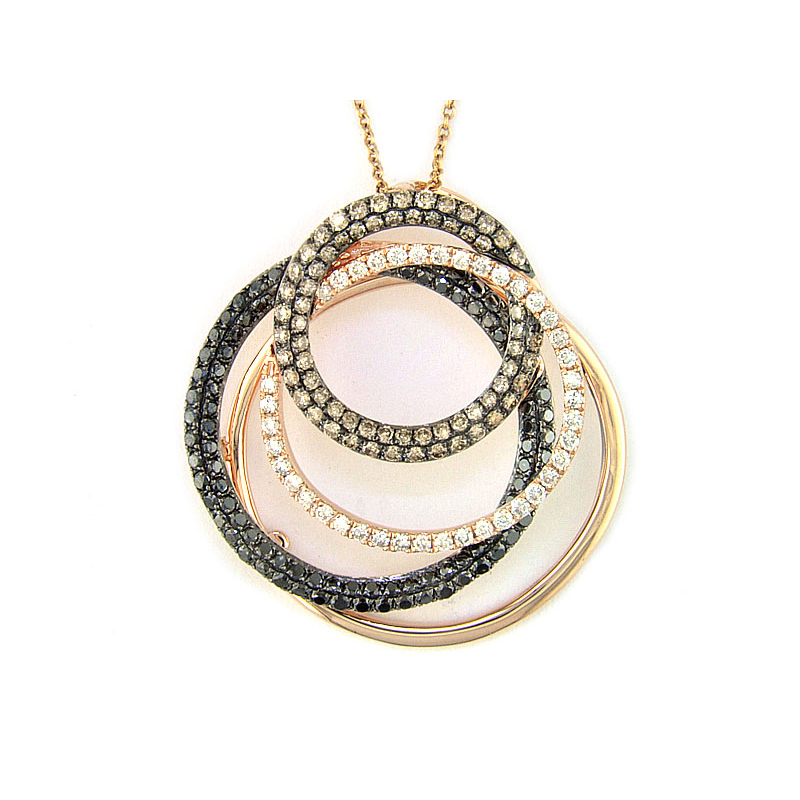 EFFY 14K Rose Gold Diamond Black Diamond Espresso Diamond  Pendant